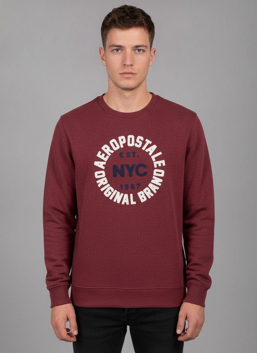 moletom bordado Bordo M