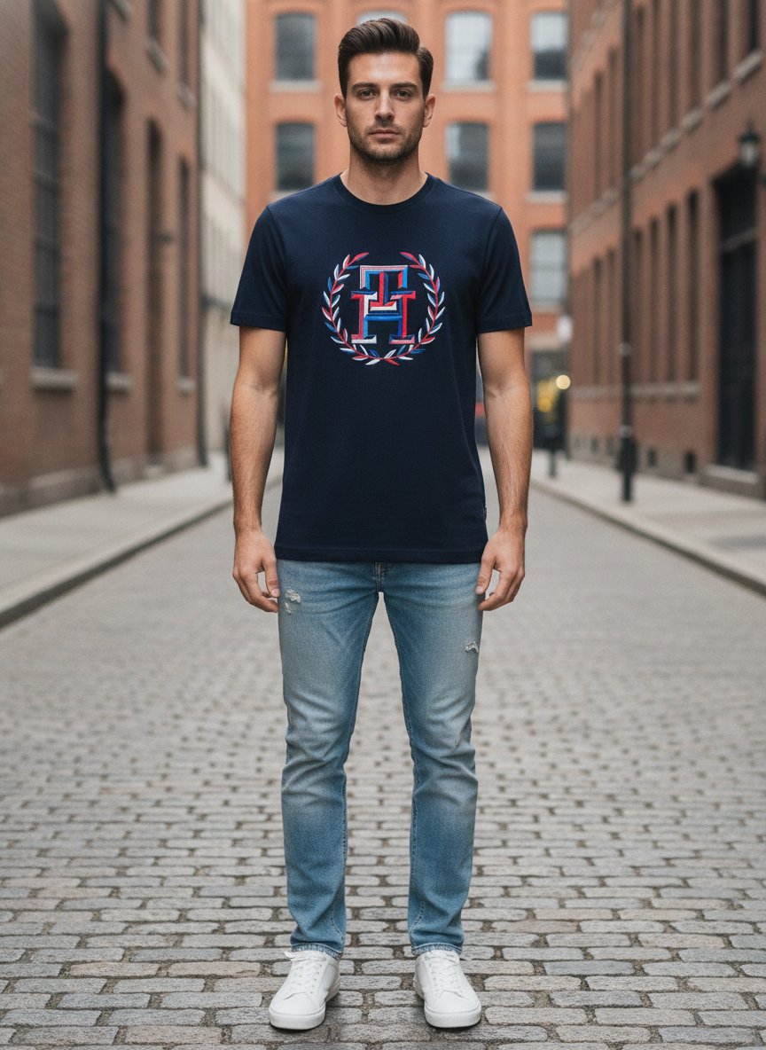 MULTICOLOUR TEE Azul marinho P